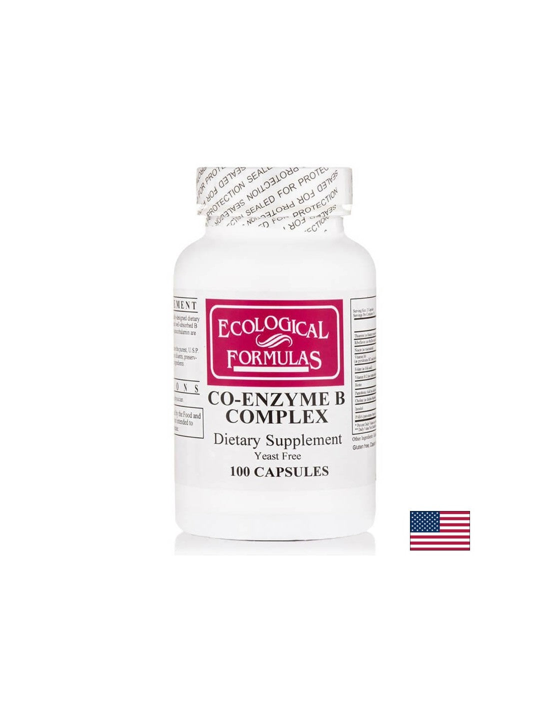 Coenzyme B -Complex - клетъчна енергия и метаболизъм - витамини от супер биоактивни В, 100 капсули