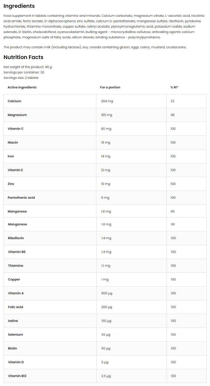 100% vit & min - 30 таблетки