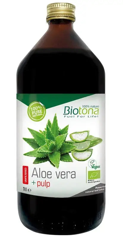 Органичен сок от Алое Вера на парченца, 1000 мл., <tc>Biotona</tc> Пулпа от алое вера