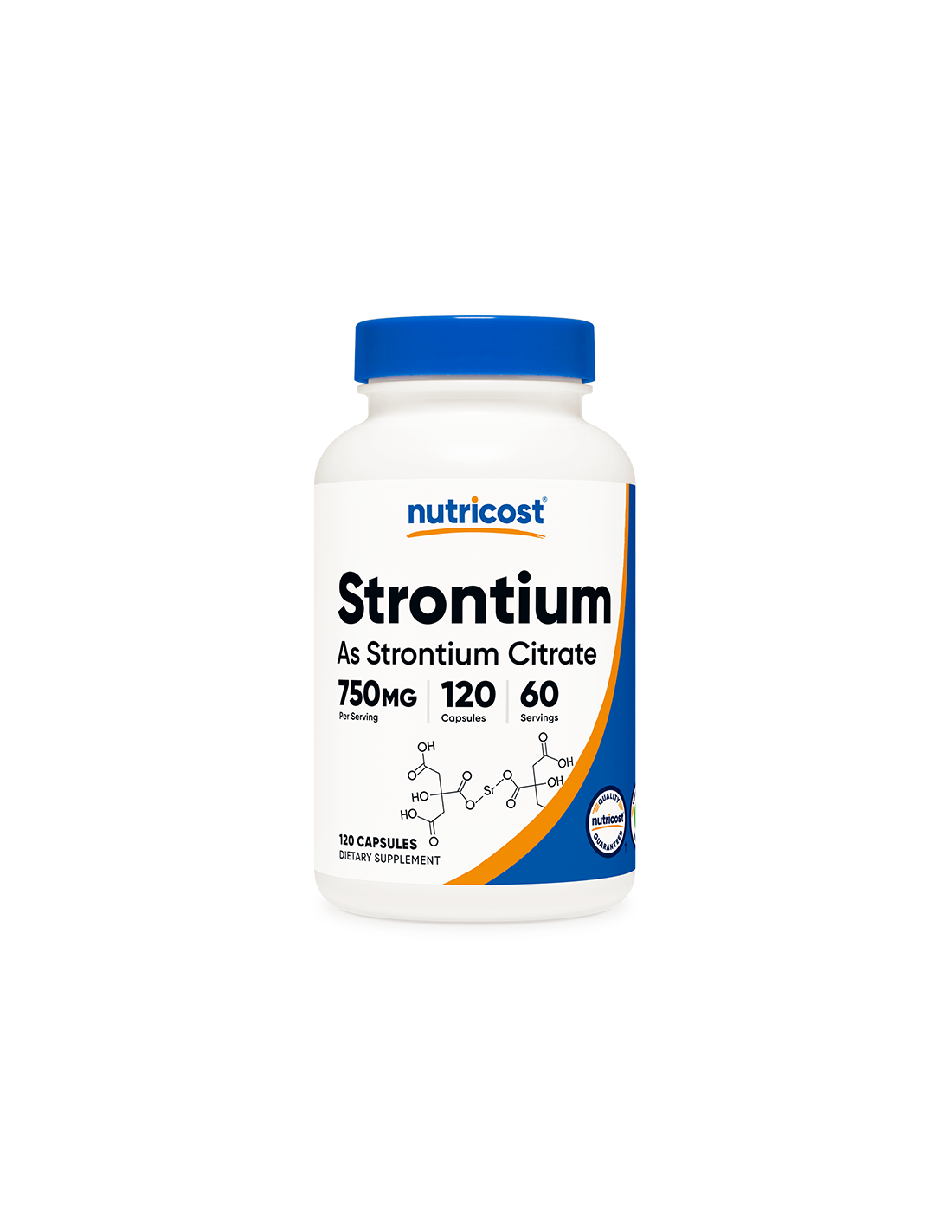 Кости и стави - Стронций (цитрат), 120 капсули <tc>Nutricost</tc>