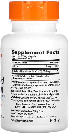 Хидролизиран кератин 500 mg | С Keraglo® - 60 капсули