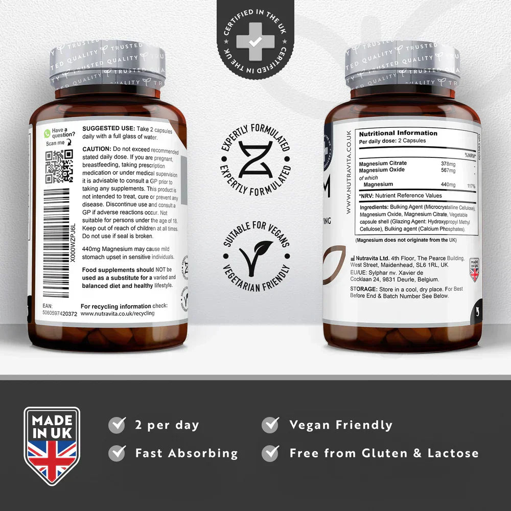 Магнезий 220 mg (двукомпонентна) - 180 капсули