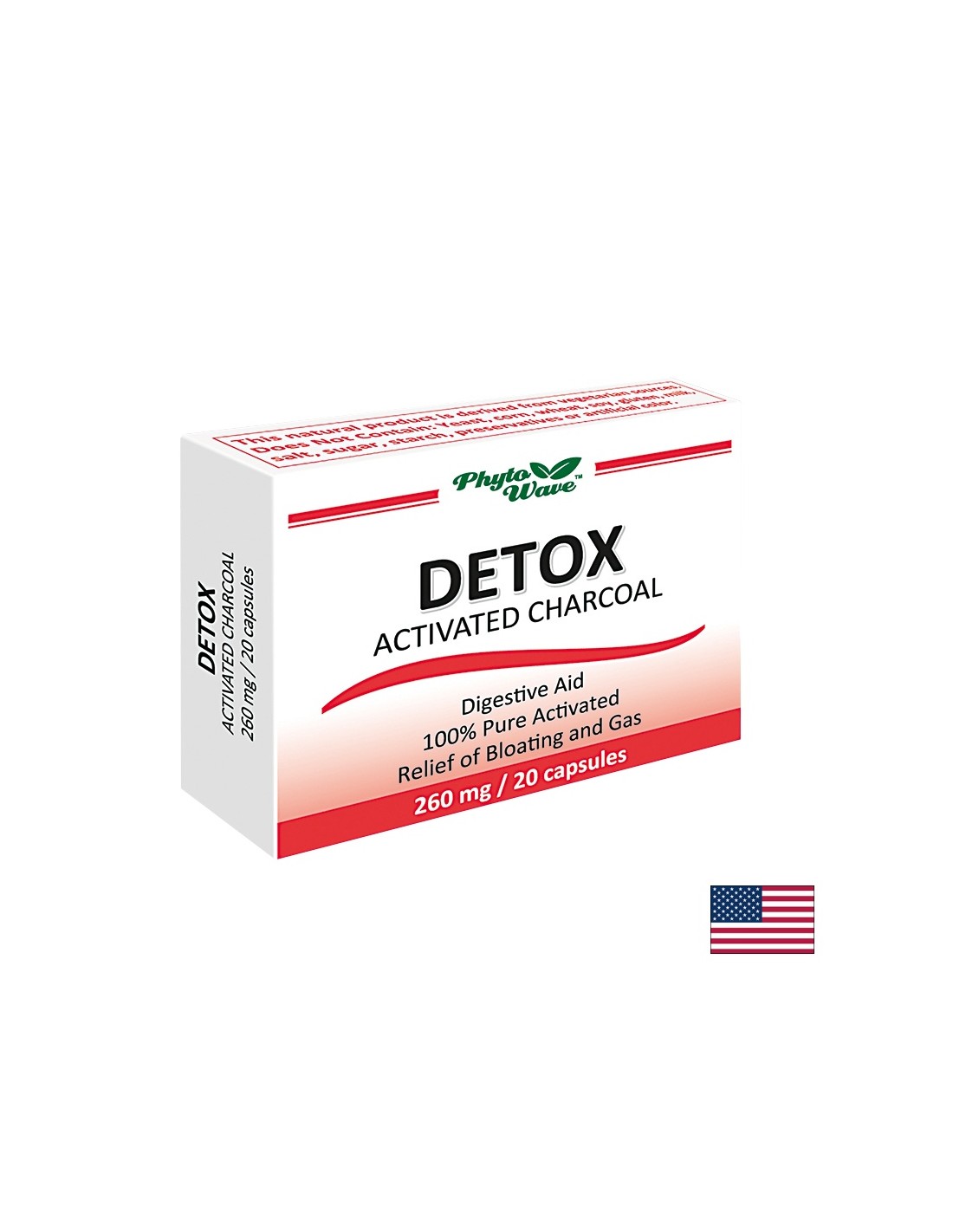 Детокс активиран въглен 260 mg x 20 капсули
