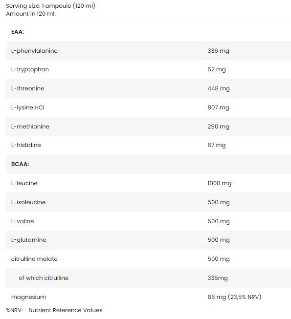 EAA амино изстрел - 120 ml