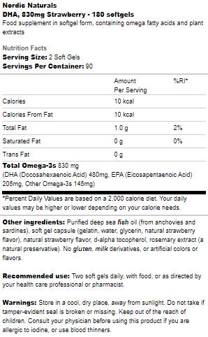 DHA 830 mg - 180 гел капсули