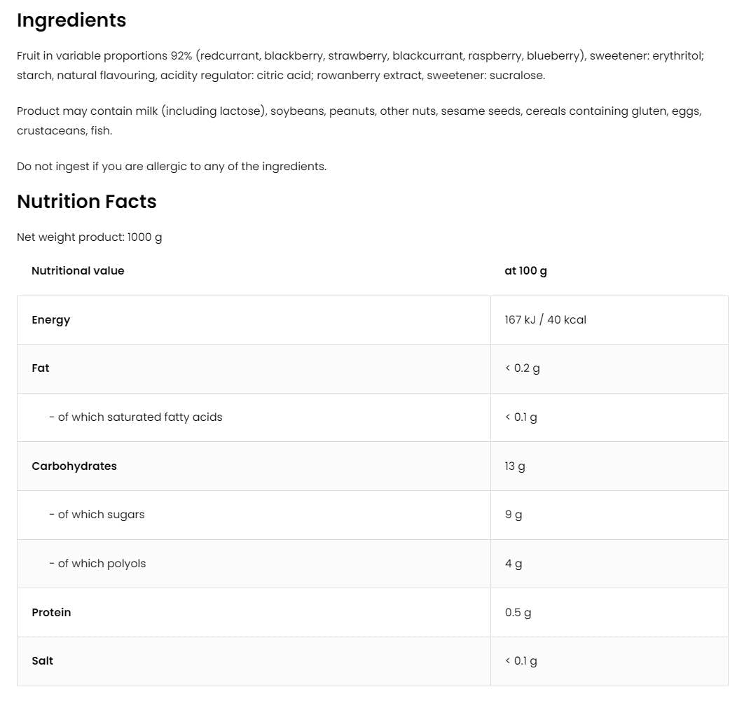 Желе от горски плодове | 92% истински плодове ~ Без добавена захар 1000 грама
