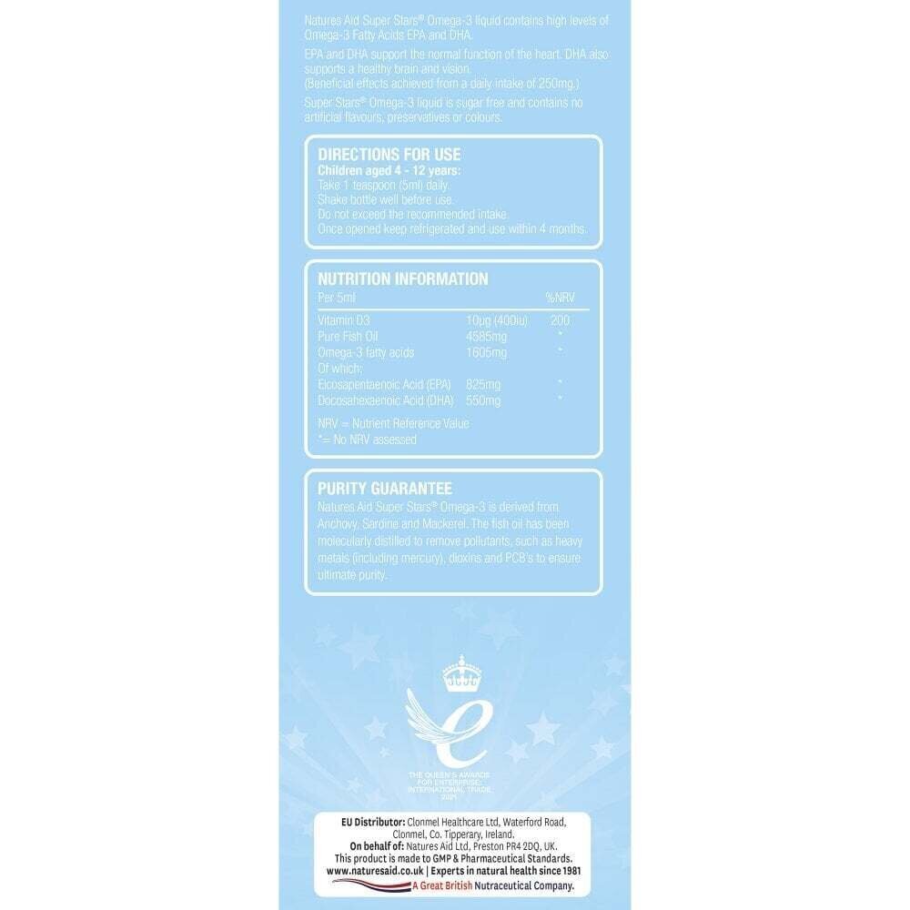 Omega 3 за деца (Super Stars Omega-3) 6-12 години 150ml Naturesaid