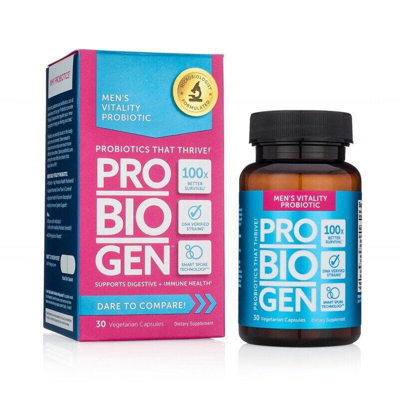 Probiogen Men`s Vitality Probiotic - Probiotic for Men - 30 capsules - Nutra Best Europe