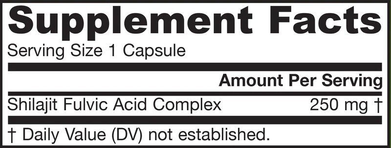 Комплекс на шиладжит фулвинова киселина 250 mg - 60 капсули