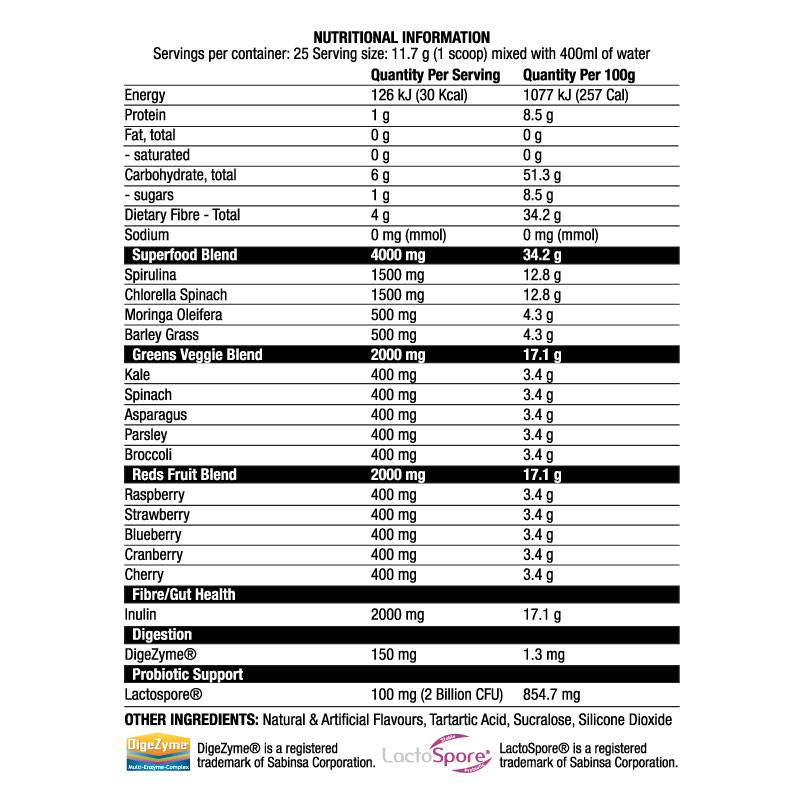 Сериозни зелени | Формула на зелени и червени - 292,5 грама