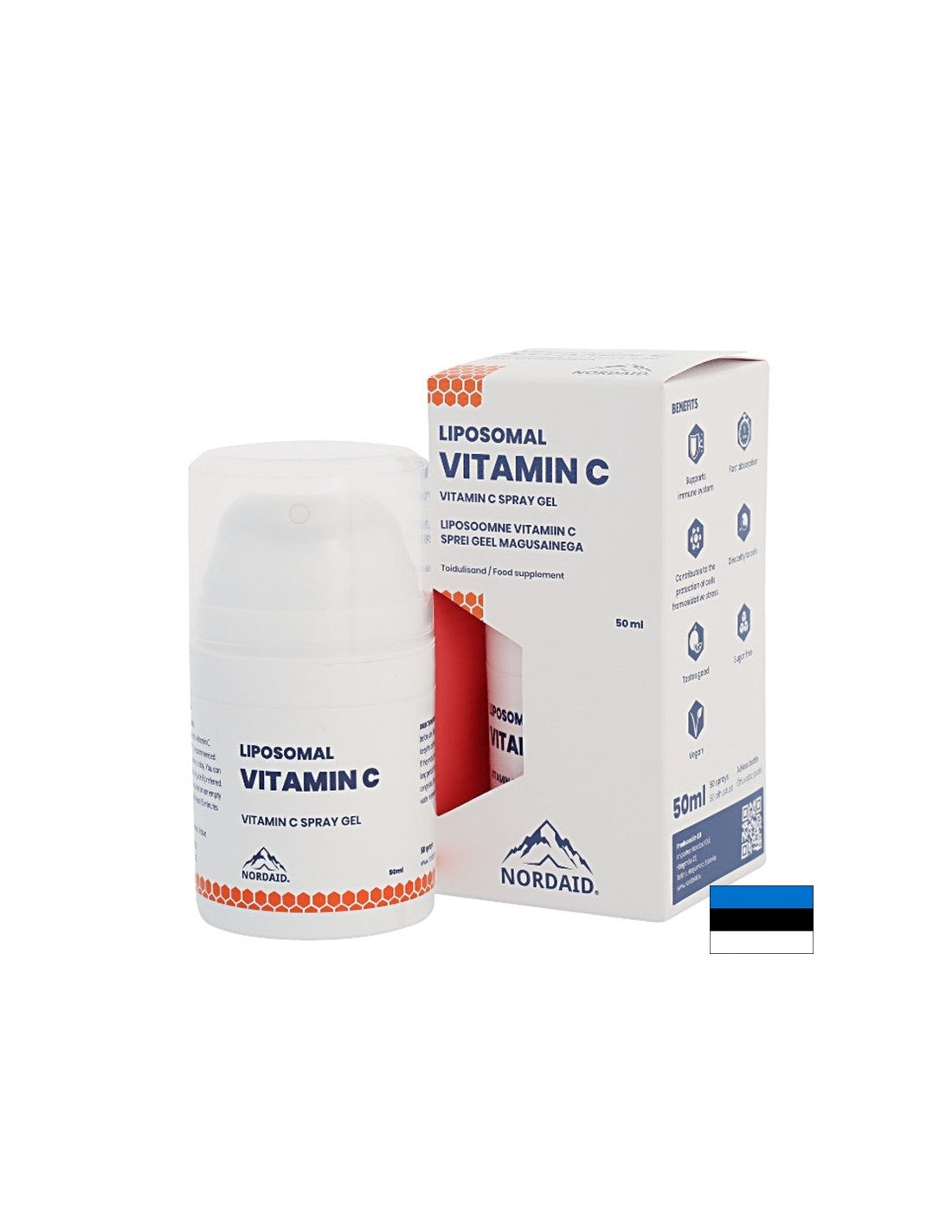 Имунитет - Liposomal Vitamin C - спрей-гел за уста с вкус на манго, 50 мл <tc>Nordaid</tc>