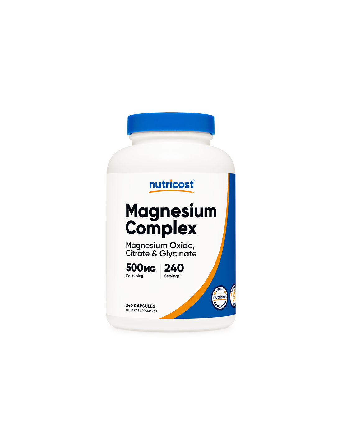 Функция на нервите и мускулите - Магнезиев комплекс, 500 mg x 240 капсули <tc>Nutricost</tc>