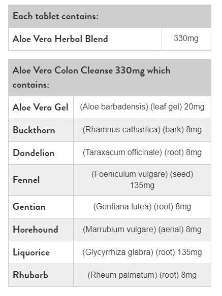 Aloe Vea Colon Cleanse 330 mg - 120 таблетки