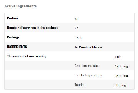 Tri Creatine Malate Powder - 0,250 kg