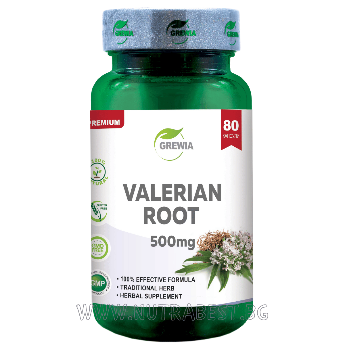 VALERIAN ROOT 500MG / 80 CAPSULES, 80 DOSES/ GREWIA - Nutra Best Europe
