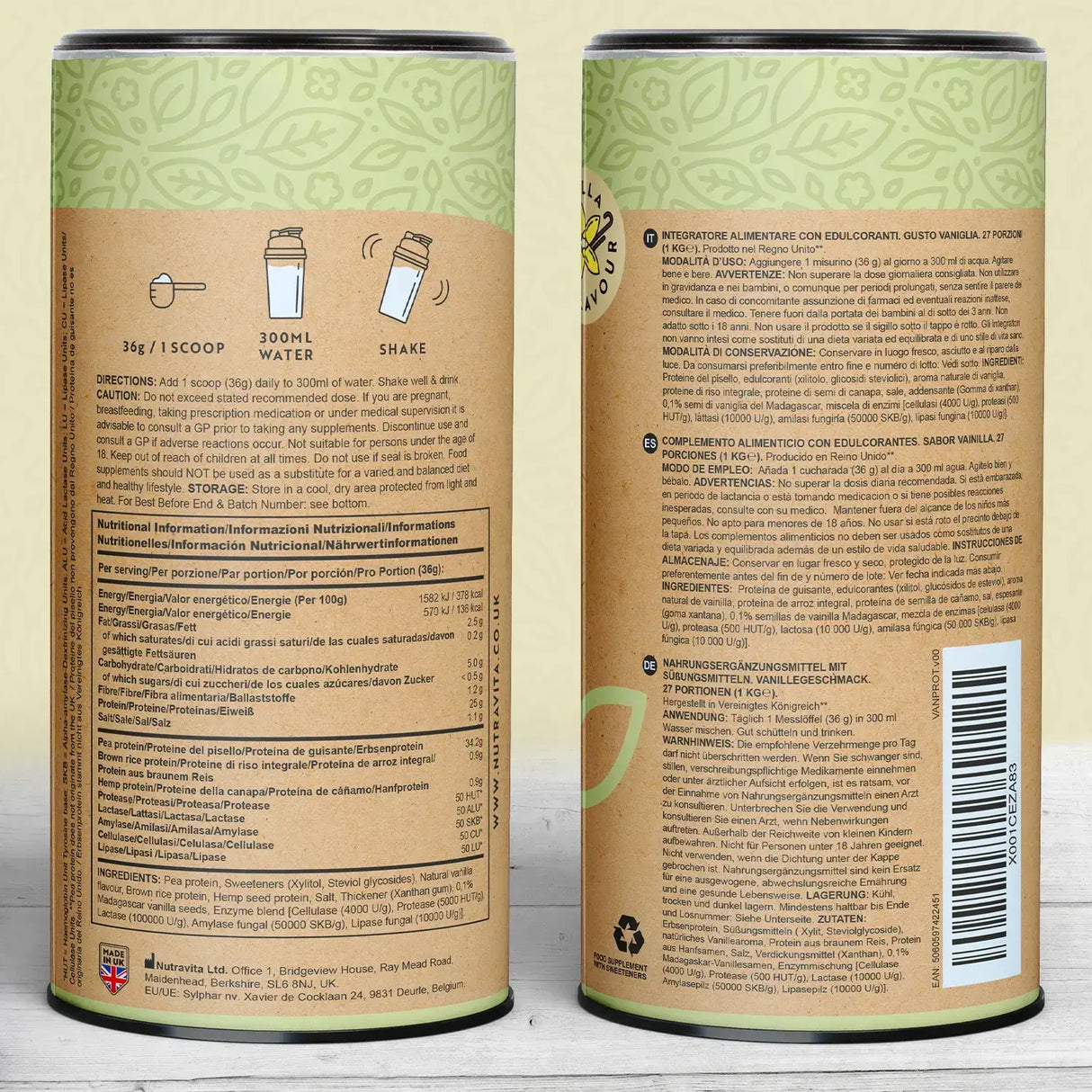 Веган протеин + ензими - 750 г (ванилия) <tc>Nutravita</tc>