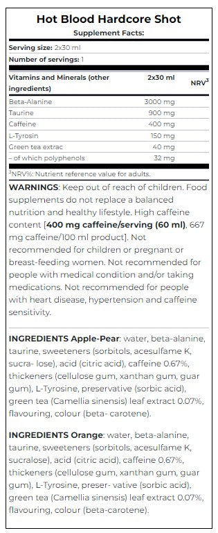 Hot Blood Hardcore Shot/60 ml