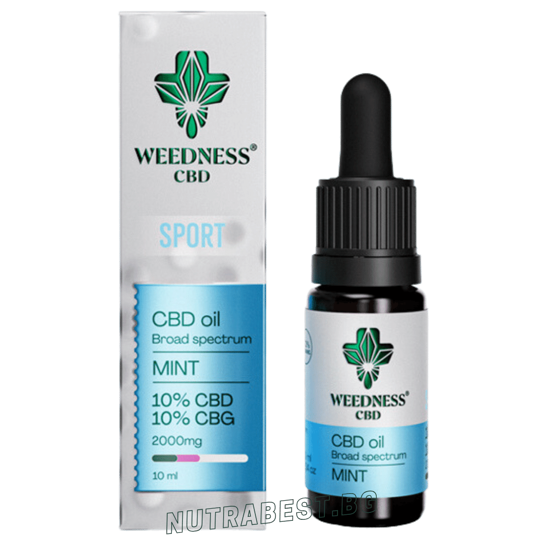 Спорт CBD масло 10% + CBG 10% широк спектър|Мента (10ml) Weedness CBD - Feel You
