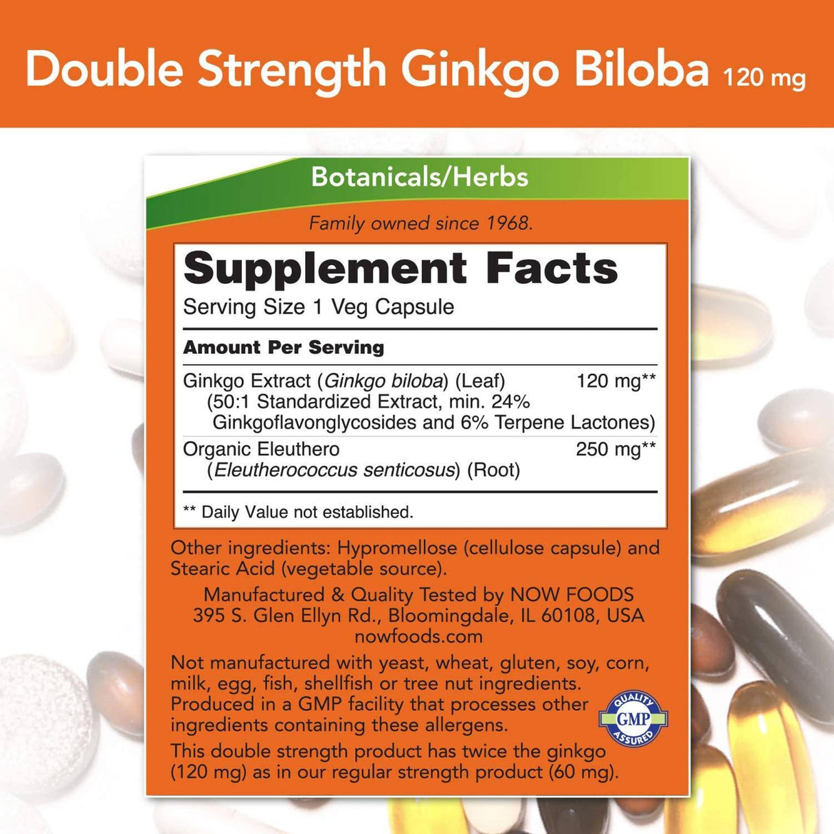 Ginkgo biloba 120 mg / двойна якост - 50 капсули
