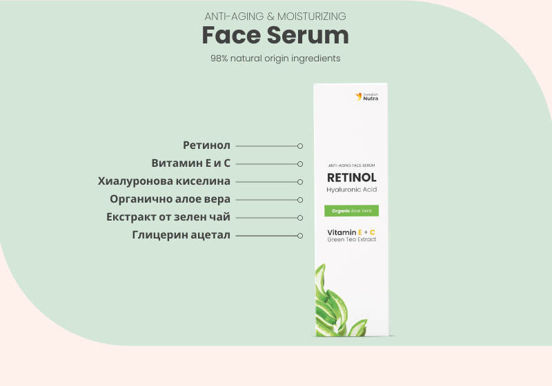 Facial Serum with Retinol, Hyaluron and Collagen 30 ml Swedish Nutra - Nutra Best Europe