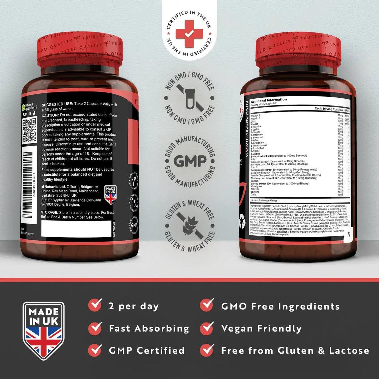 Vegan Collagen Formation Complex 180 Vcaps. Nutravita - Nutra Best Europe