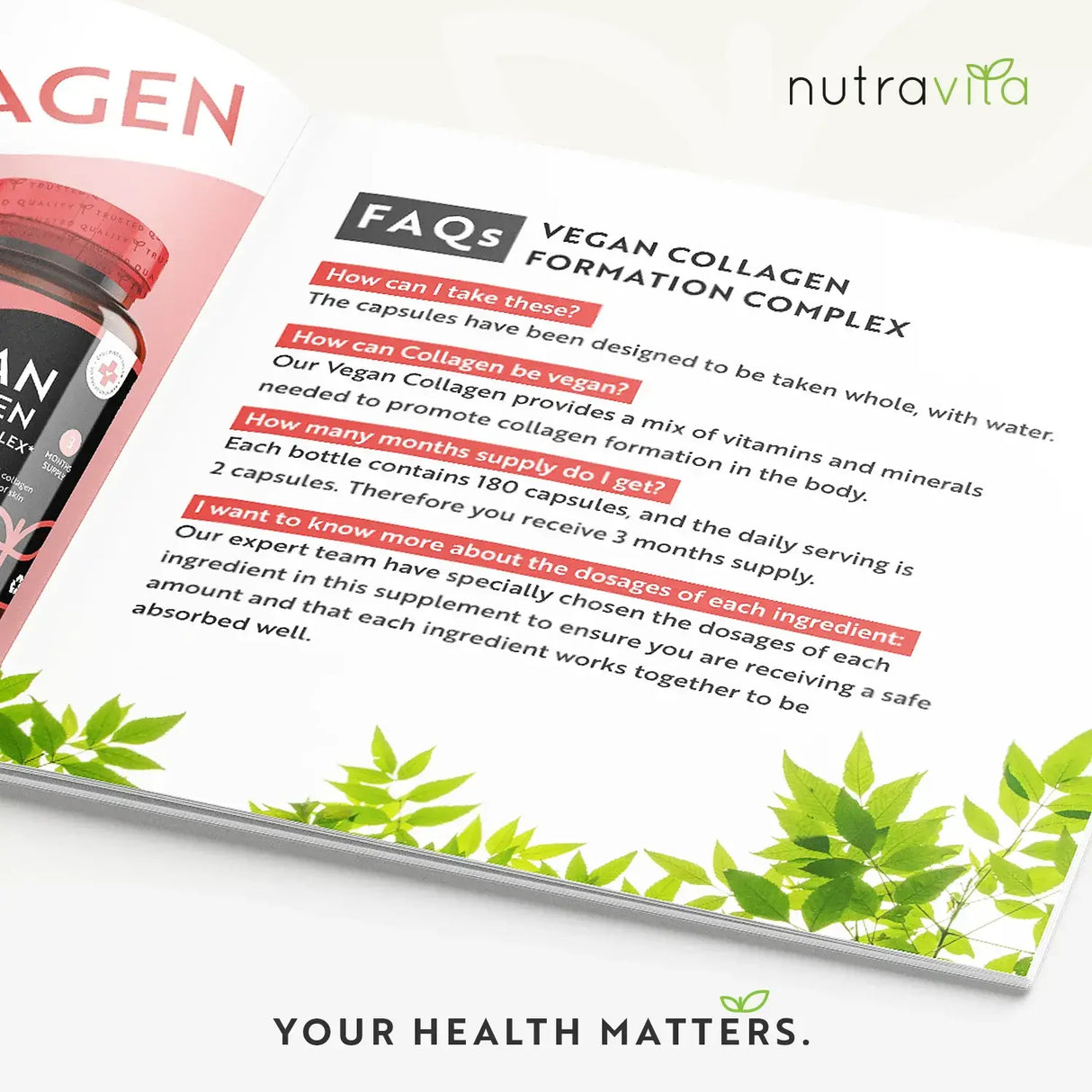 Vegan Collagen Formation Complex 180 Vcaps. Nutravita - Nutra Best Europe