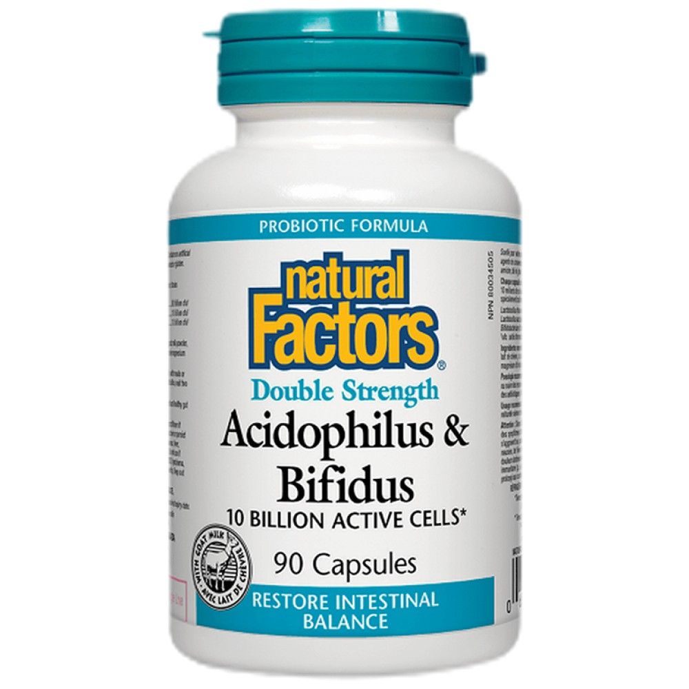 Acidophilus & Bifidus Двойна сила | 10 милиарда активни клетки - 90 капсули