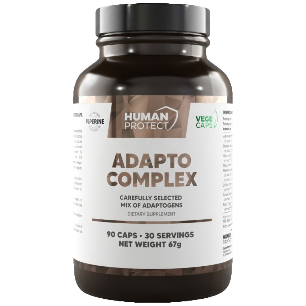 Адапто комплекс | Адаптогенна матрица с Ashwagandha, Bacopa, Rhodiola, женшен - 90 капсули