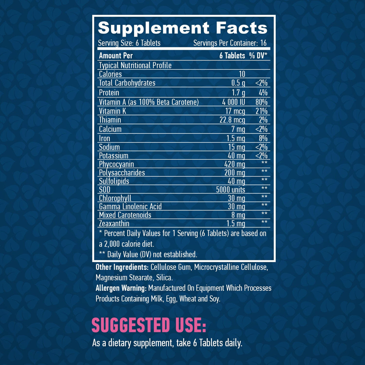 Всички естествени спирулина 500 mg. / 100 раздела.