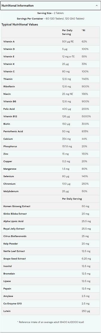 Alpha Men Super Multi Vitamin - 120 таблетки