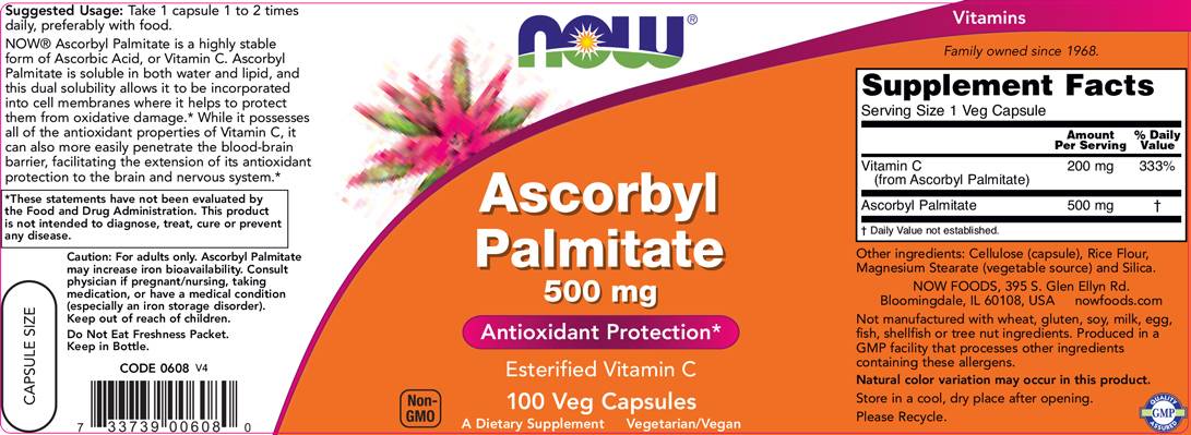Ascorbyl Palmitate 500 mg - 100 капсули