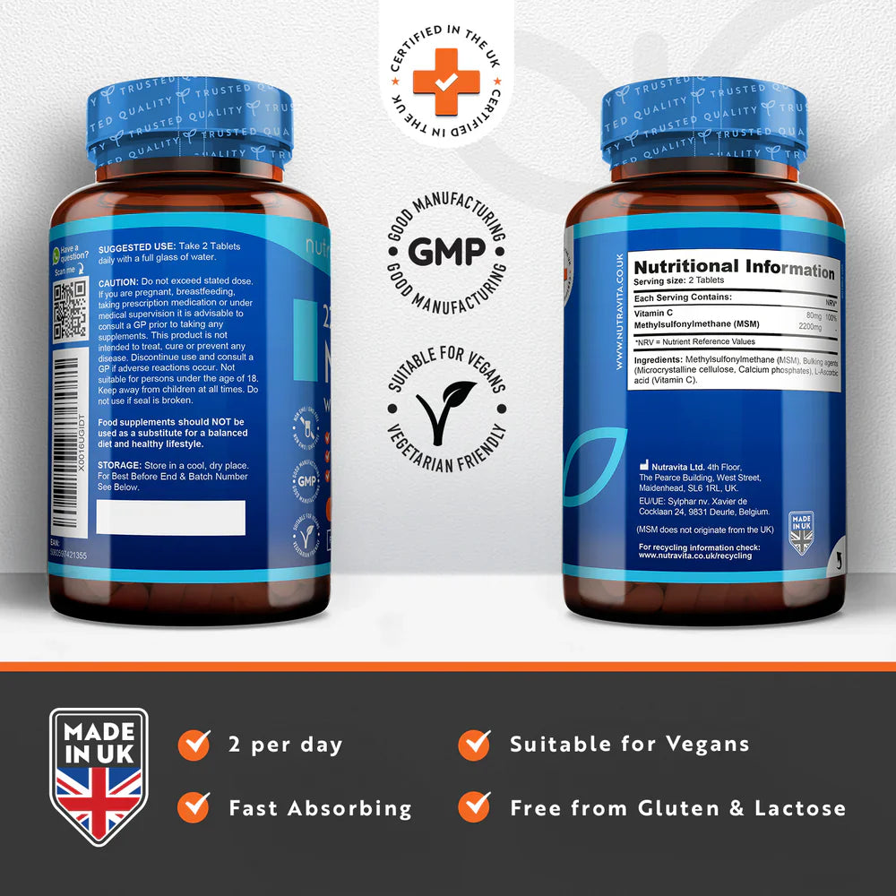 MSM 2200 mg (кости и стави) - 365 таблетки