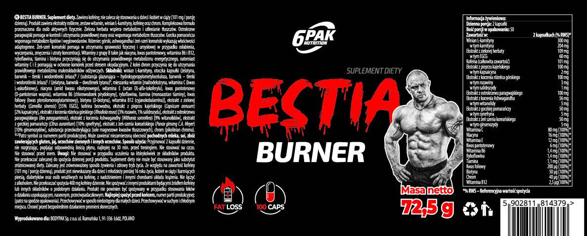Bestia Burner - 100 капсули