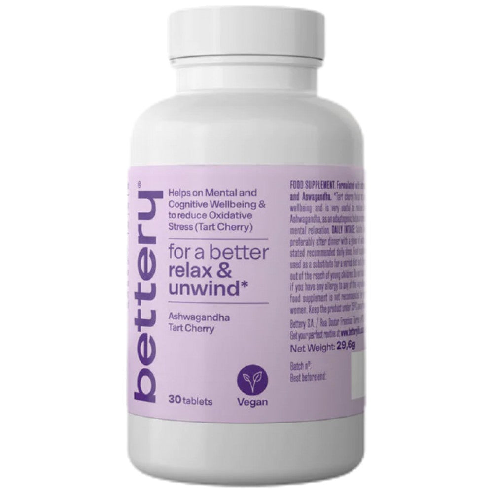 Разделения за отпускане | С Ashwagandha & Tart Cherrt - EXP Дата: 30.11.2024 - 30 таблетки