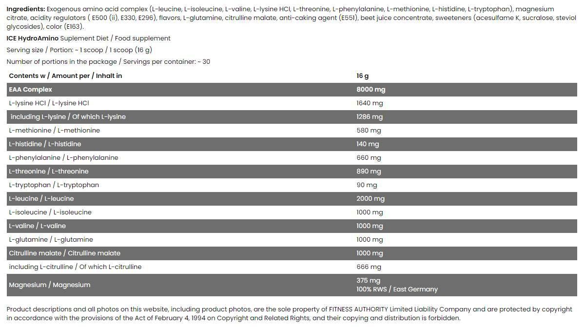 Hydro Amino/Ice Series - 16 грама