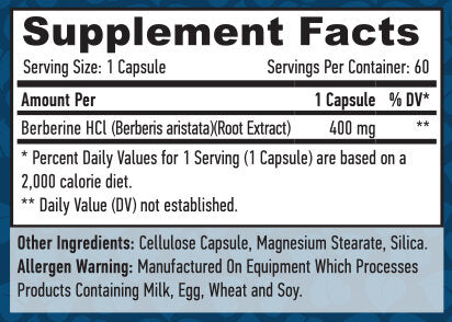 Берберин HCl 400mg. / 60 vcaps