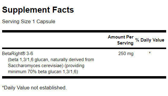 Betaright Beta Glucans 250 mg - 60 капсули
