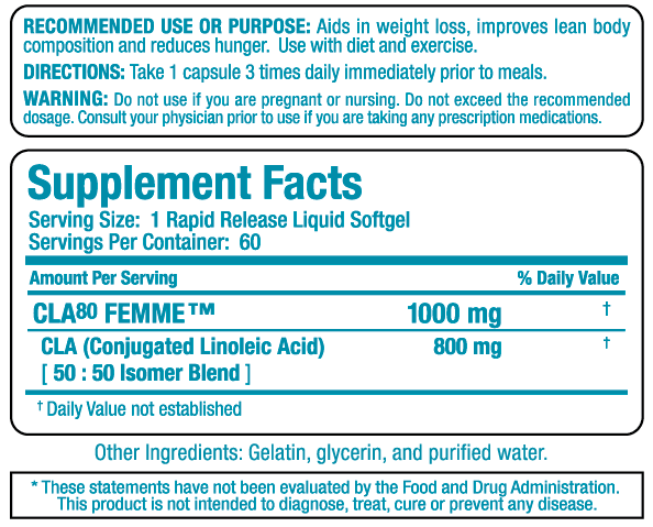 CLA 80 Femme 60 гел капсули