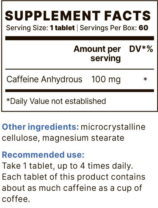 Кофеин BP 100 mg - 60 таблетки