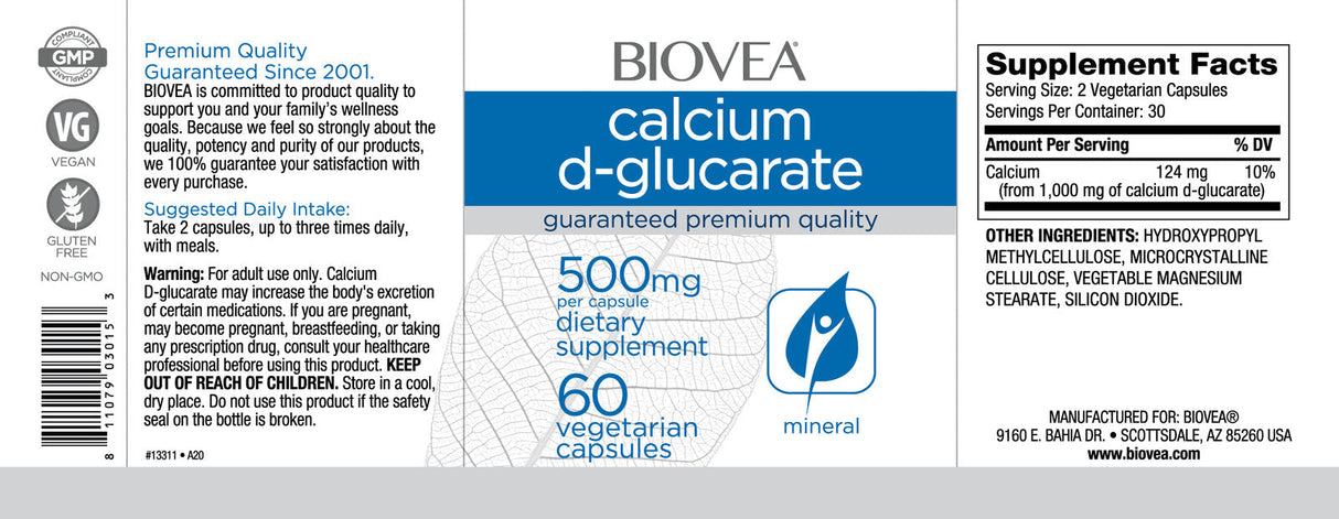 Калциев D-глюкарат 500 mg / 60 капачки