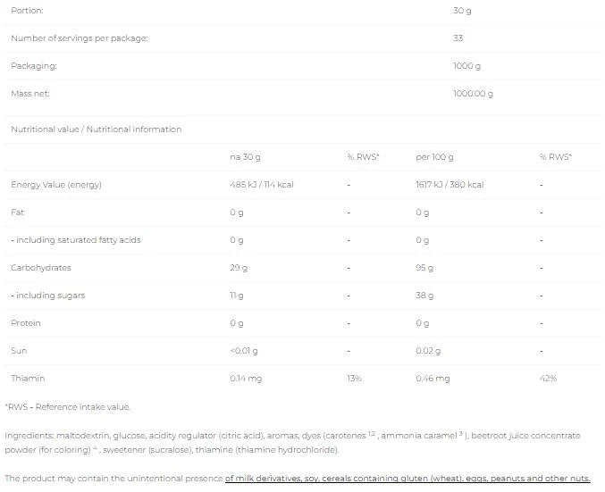 Въглехидрати - 1000 грама