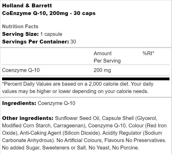Coenzyme Q -10 30 mg - 200 таблетки