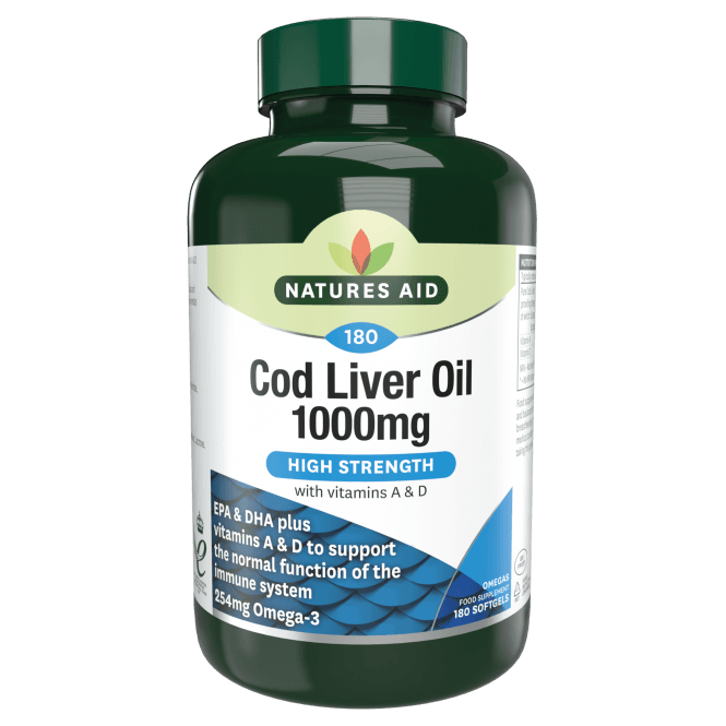 Масло от черен дроб на треска 1000mg 180 softgels naturesaid