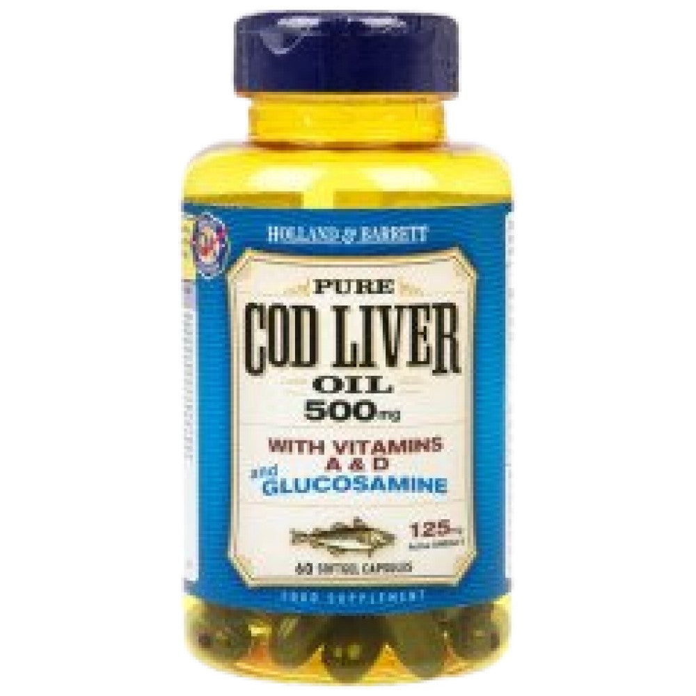 Масло от черен дроб на треска 500mg | С глюкозамин - 60 капсули