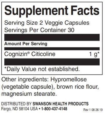 Cognizin citicoline 500 mg / 60 vcaps - 0