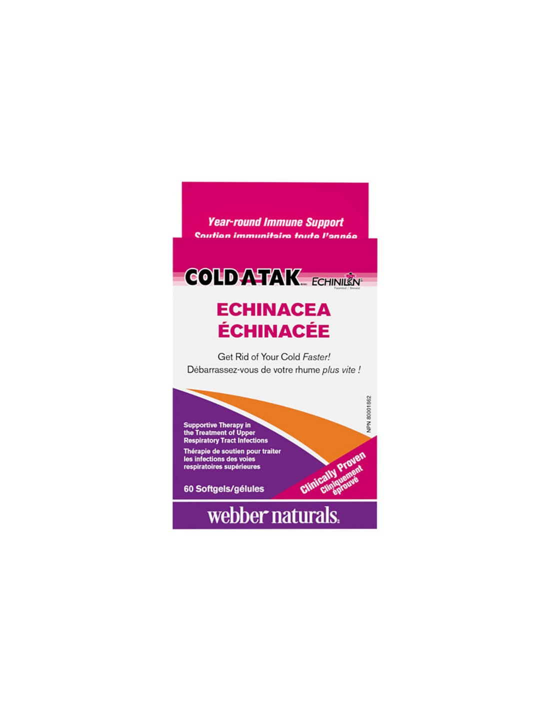 Cold -A -Tak® Ehinacea - Echinacea, 250 mg - за настинки и грип, 60 меки капсули