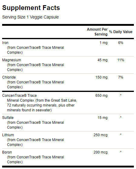 Минерален комплекс на Concentrace Trace - 60 капсули