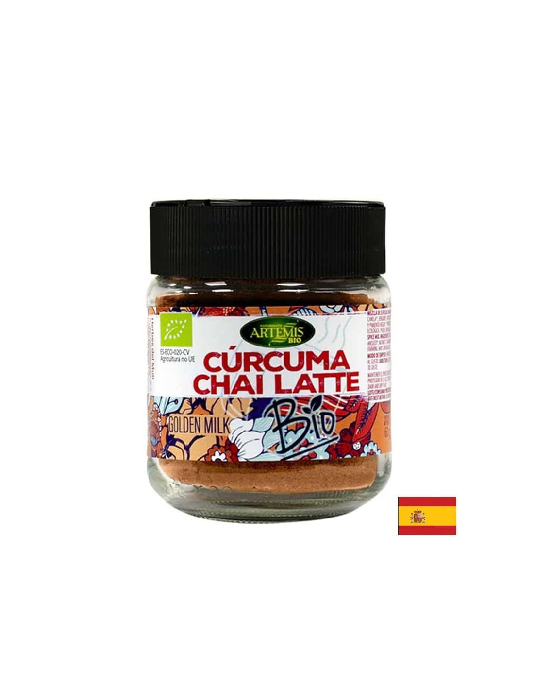 За ароматизационни напитки - билкова смес Curcuma chai latte - с куркума, кардамон и други органични подправки, 60 g, прах