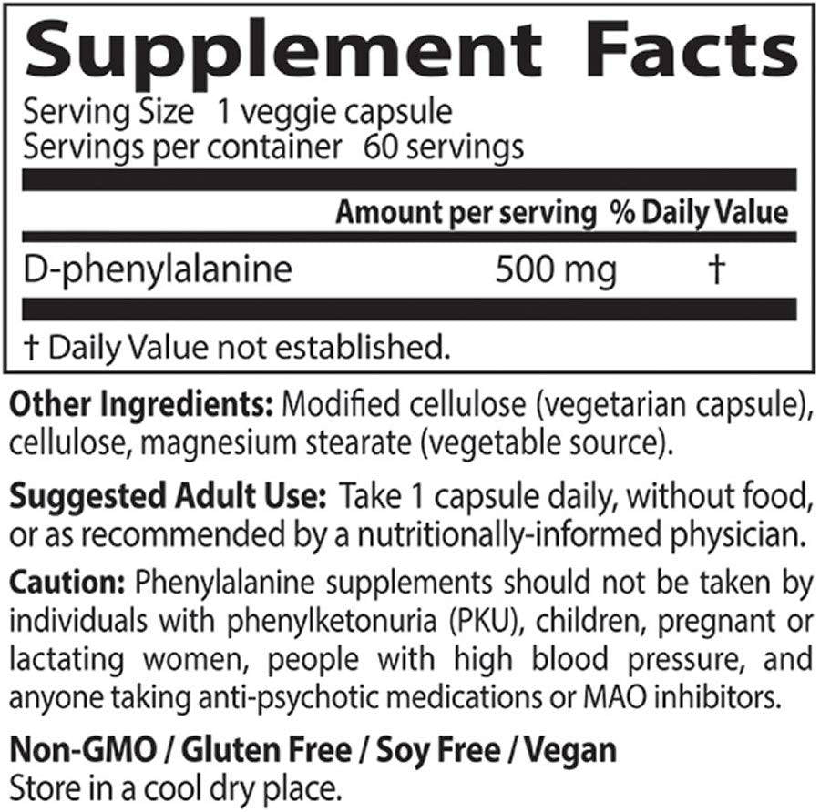 D -фенилаланин 500 mg - 60 капсули