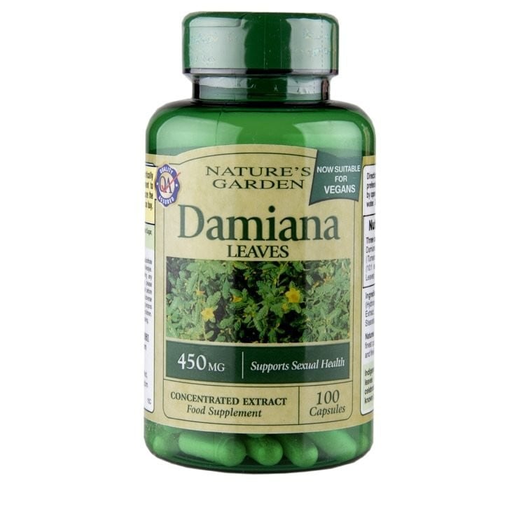 Damiana (концентриран екстракт от листа) 450mg 100 капсули Holland & Barrett